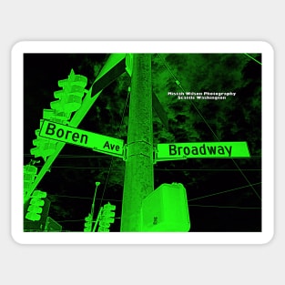 Boren Avenue & Broadway DARK FOREST Seattle Washington by Mistah Wilson Photography Sticker